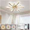 LJX Lampadario Ventilatore da Soffitto Dimmerabile 78cm, Ventilatore da Soffitto con Luce e Telecomando 2.4G, Motore DC Silenzioso Reversibile per Camera da Letto Soggiorno, Oro