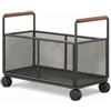 PETSOLA Carrello Porta Libri con Ruote, Carrello Portaoggetti Multiuso | Facile da Spostare, Girevole Libreria Mobile per Smart Worker, Studio, Ufficio, Soggiorno, Grande Con Ruote