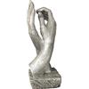 Haute Collage Grande scultura a forma di mani in bronzo, regalo di matrimonio, proposta di matrimonio, a grandezza naturale, 26 cm, 830 g (argento anticato)