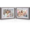 ZEEYUAN ZEEYUA - Cornice portafoto per matrimonio, 13 x 18 cm, per 4 foto, girevole, per famiglia, matrimoni, ragazze, ragazzi, amici