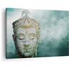 ARTTOR Quadro su Tela 70x50 cm Stampe da Parete Architettura Cultura - 4342 | Buddha Grafica Turchese Quadro Decorativo 1 pezzo Soggiorno Camera da Letto Arte da Parete Decorazione da Parete ARTTOR