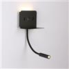 B·LED BARCELONA LED Applique da parete per lettura SLANGE 2 - 3W + 6W - Porta USB + USB-C