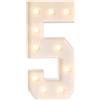 TESUGN Numeri a LED con numeri illuminati, luce calda, numeri 5, luci illuminate, per decorazione di buon compleanno, decorazione per feste, matrimoni