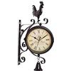 LOVIVER Orologio Da Parete a Portico Da Giardino Appeso a Parete Orologio Da Stazione Retrò Home Decor Outdoor Two Faces Orologio Rotondo Antico, Numeri romani