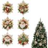 GSenhui 6 Pezzi Diamond Painting Pearl Art Decorazioni Natale in Legno DIY | Kit Pittura Diamante Adulti, 8cm Decorazioni Natalizie per Albero, Ornamenti Natalizi da Appendere per Albero di Natale