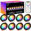iLC Faretti LED da Incasso per Cartongesso 8W(equivalenti a 60W), Foro 68-85mm, 16 Milioni di Colori con Controllo App, 800LM, 2700K-6000K+RGB, Bluetooth, IP44 Nero per Camera, Soggiorno (Pacco Da 8)