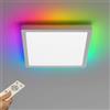 Epochglo Plafoniera RGB, lampada da soffitto LED dimmerabile con telecomando, pannello LED piatto 24 W, 2400 lm, temperatura colore 3000 K-6000 K, 30 cm, rettangolare, bianco, per camera da letto