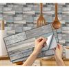 A.Monamour Adesivi per Piastrelle da Parete Adesivi per Mattonelle Autoadesivo Legno Effetto 3D Impermeabile PVC Decorazione Murale per Cucina Bagno Lavanderia 15cmx30cm