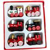 Toyvian addobbi Albero di Natale Legno Miniature Natale Forma Trenino Regali di Etichette Regalo 6 Pezzi