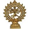 Spiritual Gifts Statua Shiva Dancing - Shiva Nataraj - Ottone, doppio anello, color oro, 15 cm di altezza x 12 cm di larghezza; peso 426 g.