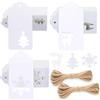 G2PLUS 150PCS Etichette Natalizie,Etichette Regalo con Spago 20m,Bianca | Etichetta di Natale con 3 Design per Regali Artigianali,Decorare L'Albero di Natale, Lavoro Fatto a Mano