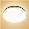 FTL Plafoniera Bagno Soffitto Rotondo 15W,Lampada da Soffitto 3000K Bianco Caldo,1500LM,CRI>80+ Plafoniera LED Soffitto IP44 Impermeabile per Bagno Cucina Camera da Letto Corridoio Ø26CM