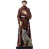 SHALOM - Statua San Francesco D'Assisi In Resina Vuota. Altezza 40 Cm