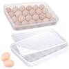 MDDZ 2 Pezzi Contenitore Uovo Plastica, 24 Griglie Scatola Porta Uova, Scatola per Uova Trasparente, Impilabile Portauova Frigo con Coperchio per Frigoriferi, Mobili da Cucina, Dispensa