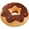Generic Cuscino rotondo a forma di ciambella, 38,1 cm, morbido cuscino a forma di cibo, grazioso divano imbottito, sedia, marrone