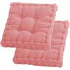 BUERPINKING Set di 2 cuscini da pavimento, 40 x 40 cm, imbottitura in cotone, cuscino spesso, cuscino da yoga e animali domestici, per interni ed esterni, colore rosa