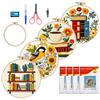 samyihe Kit Ricamo Principianti, 4 Pezzi Punto Croce Kit da Ricamare, Embroidery Kit con Cerchio Fili Colorati Strumenti Istruzioni, Set Ricamo per Hobby Creativi Adulti e Principianti, Decorazioni Casa