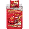 BrandMac Set di biancheria da letto Disney Cars per letto Junior | Copripiumino 100 x 135 cm e federa 40 x 60 cm, 100% cotone | Biancheria da letto morbida e traspirante | Set letto Lightning McQueen per