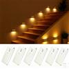 Epochglo 6 Pezzi Lampada Notturna LED con Sensore di Movimento e Batteria Ricaricabile, Lampada Scala Magnetica Dimmerabile 4 Modalità(ON/Auto/Notte/OFF), Ricaricabile per Corridoio Camera da Letto Bagno