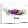 Printerland Quadro Moderno CITTA' città TORINO Quadri moderni da Parete XXL grande Stampa su tela Canvas Decorazione muro Murale Soggiorno Arredo Camera da letto Cucina (70x100 cm, torino)