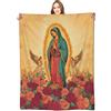 VODRM Coperta retrò con Vergine Maria con Rose, Nostra Signora di Guadalupe, regalo di compleanno per bambini, ragazze e donne, in morbido pile leggero, accogliente, per divano, letto, camera da