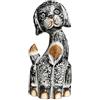 Keskin Scultura in legno a forma di cane, statuetta di cane, scultura decorativa in legno (nero, 25 cm)