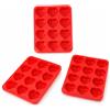 Vexaflow Set da 3 Stampo in Silicone a Cuore 12 cavità, Teglia per Torte e Ciambelle a Forma di Cuore, Stampo Antiaderente per Muffin, Budino, Cioccolato, Ghiaccio e Dessert Casa, 26 x 19,7 cm