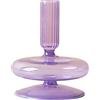 BestAlice Portacandele in Vetro Portacandele Conici in Vetro Colorato Candeliere Portacandele in Vetro Ondulato Candelieri in Vetro Eleganti Vasi in Vetro per Centrotavola per Feste a Casa(Viola G)