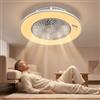 Suusolny Ventilatore da soffitto a LED da 90 W con funzione luminosa, ventilatore da soffitto ultra silenzioso, illuminazione dimmerabile, regolabile in modo continuo e velocità regolabile, con