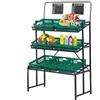 IBOWZ Carrello Porta Frutta da Cucina Espositore per cestini di frutta e verdura autoportante, espositore con bocca smussata per negozi, mercati agricoli, vendita al dettaglio, espositore per scaffali di s