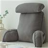 YIJOY Cuscino da Lettura con braccioli,Cuscino Schienale Divano,con Cuscino per Il Collo a Staccabile,per Leggere/Rilassarsi/Guardare La TV,75×40×50cm(with headrest)