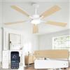ZMISHIBO Ventilatore da soffitto con luce 132 cm, ventilatore da soffitto con illuminazione, app e telecomando, motore DC silenzioso, funzione reversibile, 5 ali, 3CCT dimmerabile