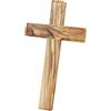 MaMeMi Croce da Parete in Legno di Ulivo 15 x 9 cm - Crocifisso Fatti a Mano da Betlemme con Foro per Appendere - Decorazione Religiosa e Regalo Cristiano