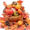 Huahuanghui Set di zucche artificiali, 100 pezzi, mini zucche artificiali, foglia d'acero artificiale, zucche finte, decorazione autunnale, pigne, ghiande, decorazione per Halloween, giorno del Ringraziamento