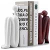 LOVIN PRODUCT Solitary Thinker Fermalibri, Reggilibri in Resina | Rosso e Bianco Base Antiscivolo Fissa i Libri Pesanti, Per Scrivania Home Office, Esposizione su Scaffale o Studio