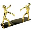 Winterworm Coppia di fermalibri a forma di lottatore di kung fu, decorativi, alla moda e creativi, in acciaio inossidabile per casa, uffici, librerie, decorazione, regali di compleanno Gold
