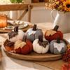 panemy 3 Pezzi Zucche Decorative Autunnali in Maglia, Piccole Zucche | Zucche in Tessuto Lavorato, Decorazione Autunno per Tavolo, Casa, Camino e Halloween