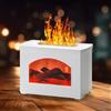 Homirty Diffusore di Oli Essenziali con Effetto Fiamma, Diffusore di Aromi a Fiamma, Diffusore Effetto Camino, Flame Humidifier, Diffusore di Oli Profumati per Oli Essenziali, Umidificatore (Bianco)