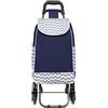Kono - Carrello per la spesa pieghevole, leggero e impermeabile, 2 in 1, con borsa termica isolante staccabile, carrello per salire le scale per la spesa (Blu-Migliorato)