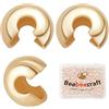 Beebeecraft Confezione da 300 coperture per perline a crimpare placcate in oro 18 carati, semicircolari, aperte, a crimpare, 3,5 x 4 x 2 mm, per la creazione di gioielli fai da te