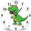 Horienteeon Orologio da parete personalizzato a forma di dinosauro, 25 cm, funzionamento a batteria, per camera dei bambini, scuola materna, sala giochi, orologio da parete per bambini, orologio