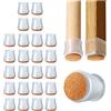 VNYIFAN 24 protezioni in silicone per sedia e gambe per pavimenti in feltro per piedini per mobili per gambe rotonde e quadrate, protezioni per pavimenti per prevenire rumori e graffi, trasparenti (medio)