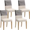 Qnbonrich Coprischienale per sedia, 4 pezzi, rivestimento elastico in poliestere | 48 x 35 cm, impermeabile, antipolvere e lavabile, universale, per sala da pranzo, ufficio e hotel