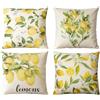 LoNinLoAn Set di 4 cuscini per esterni, 45 x 45 cm, motivo limoni | Cuscino decorativo, motivo frutta colorata, con chiusura lampo, per divano, poltrona, panca, terrazza
