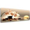 Feeby Quadro su Tela Zen 120x40 cm 1 pezzo Stampa Murale Fotografia Decorazione da parete Immagini Moderni per Soggiorno Camera da Letto Ufficio Cucina Orchidea Beige