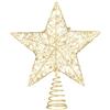 Tomaibaby Albero di Natale Stella Topper Luci Scintillante Albero di Natale Topper con LED per La Decorazione Domestica della Festa di Natale (Dorato 25 X 30 Cm)
