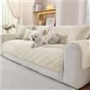 Ystyle Copridivano in Pile Morbido, Telo Copridivano Antiscivolo Antimacchia e Lavabile, Fodera per Divano 1/2/3/4 Posti con Penisola, Tessuto Super Morbido Universale (Beige, 90x240cm)