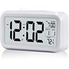 Extraible Sveglia digitale da comodino, display a LED, orologi digitali con temperatura grande display LCD, sveglia a batteria con snooze, 12/24 ore, per camera da letto, viaggi, ufficio