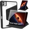 Fhyeugfy Rotating Custodia per Honor MagicPad 4 12.3''con Portapenna [con Vetro Temperato Pellicola Protettiva],Custodie a Libro a 360 Gradi di Rotante + PC Trasparente Cover