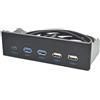 Cpolebev Hub USB da 5,25 Pollici Usb3.1 Gen2 Pannello Anteriore 2 Porte Usb3.0 + 2 Porte Usb2.0 + 1 Porta Type-C con Connettore Type-E